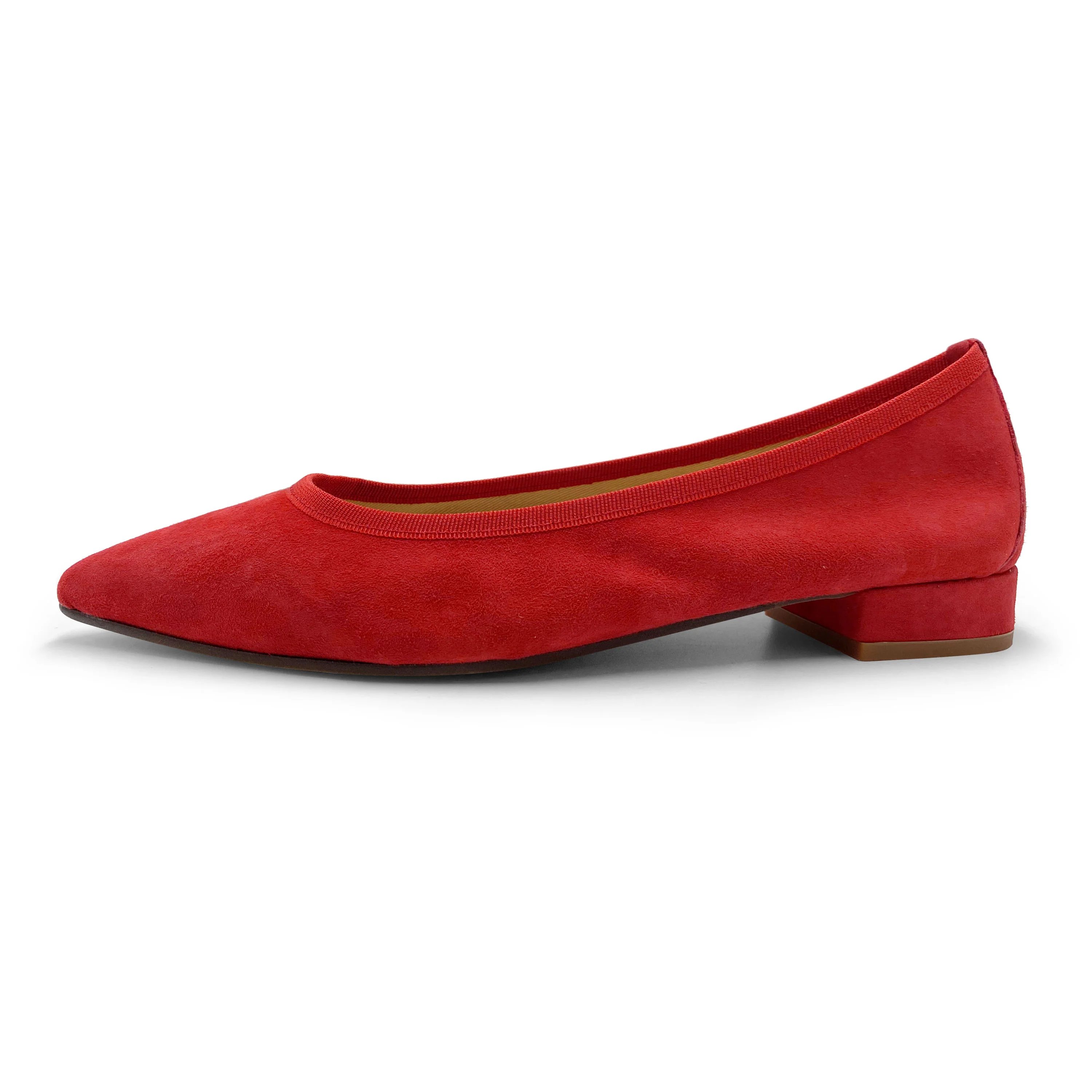 Ballerine a punta rosse in camoscio - Image 3