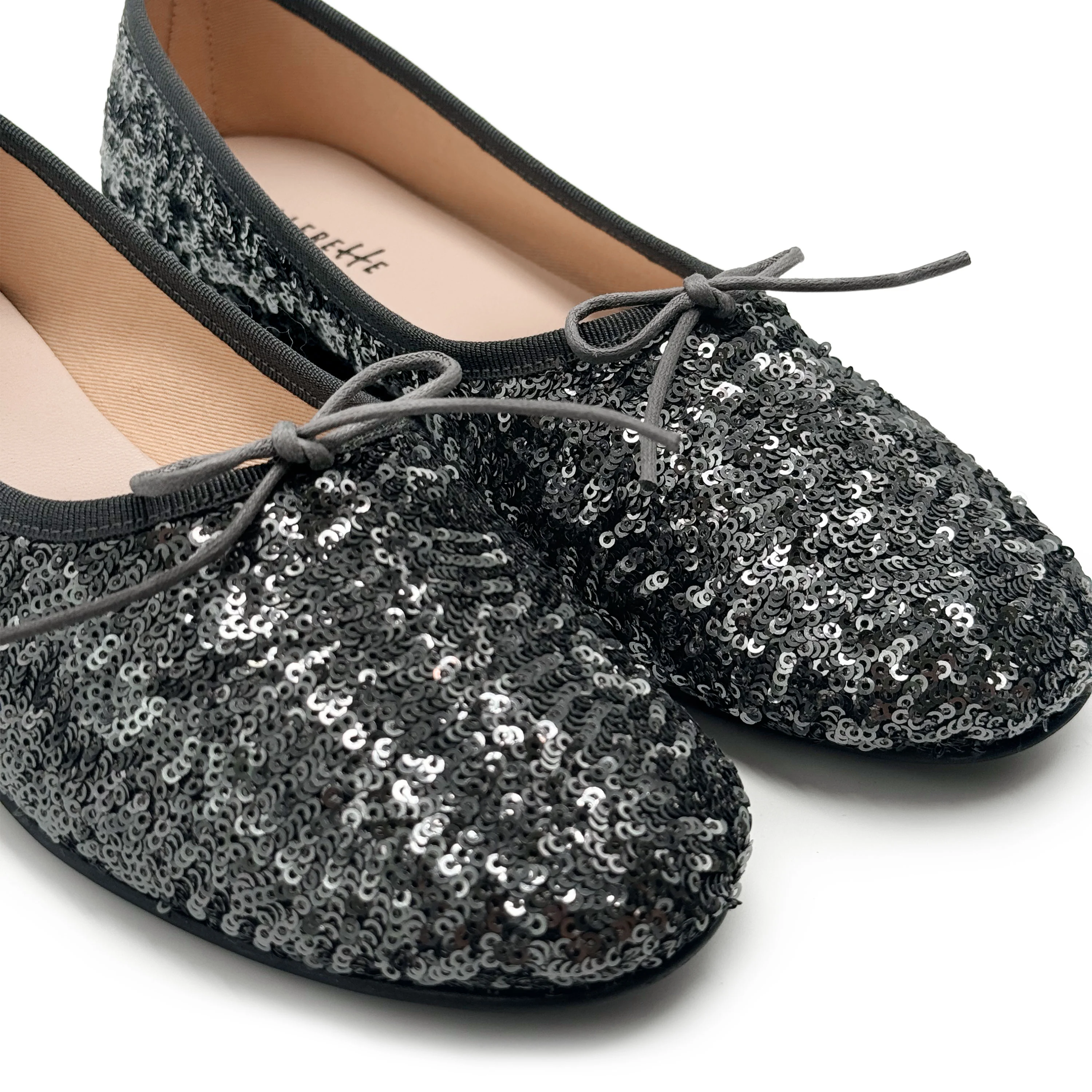 Ballerine accollate con paillettes ferro - Image 4