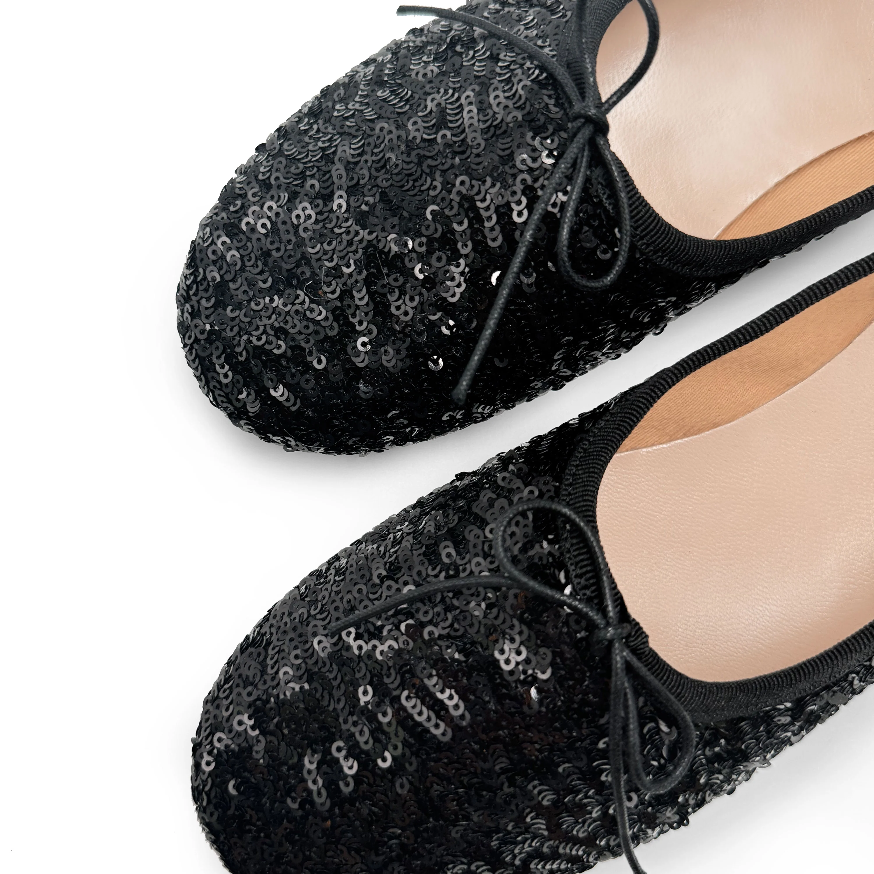 Ballerine accollate con paillettes nere - Image 4