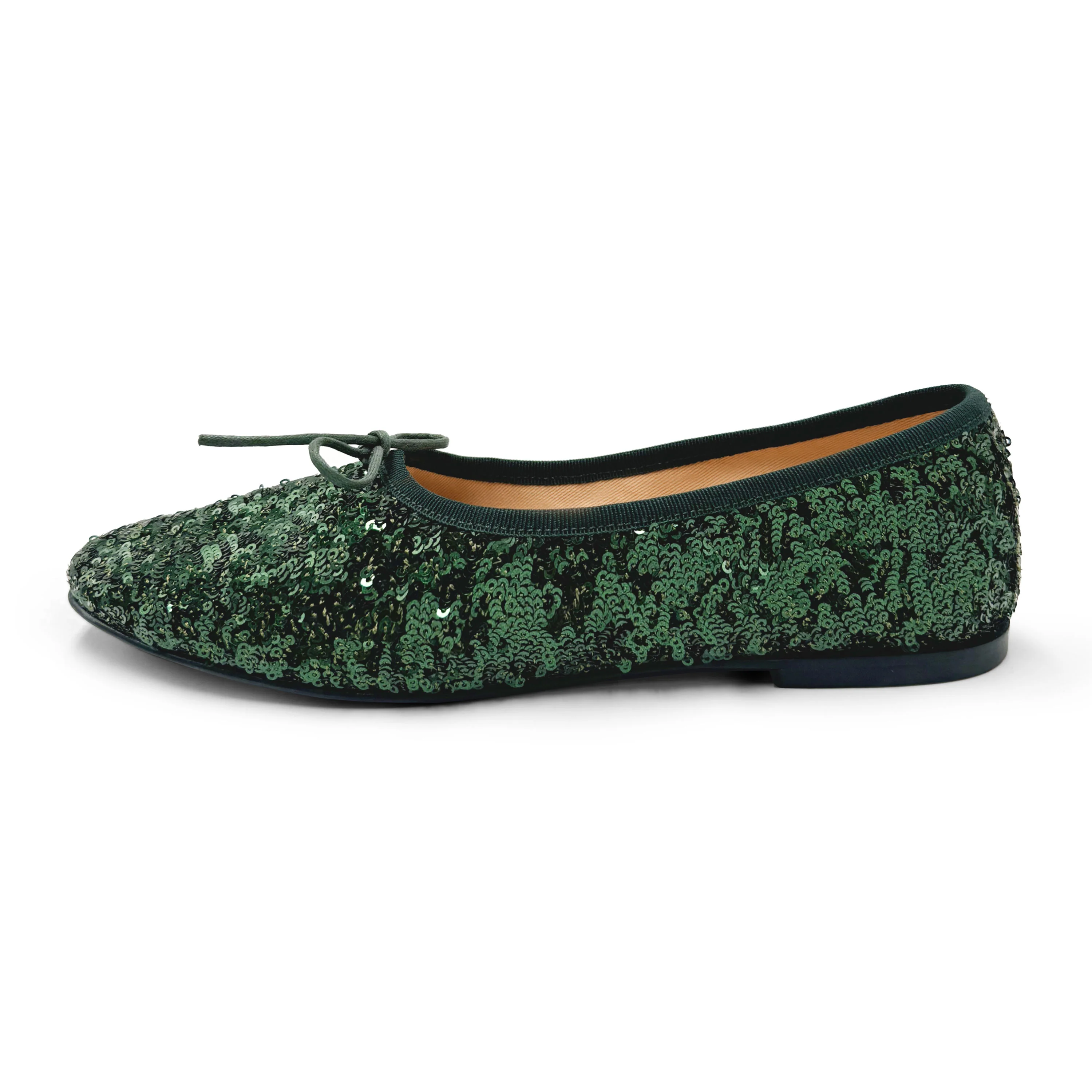 Ballerine accollate con paillettes verdi smeraldo - Image 2
