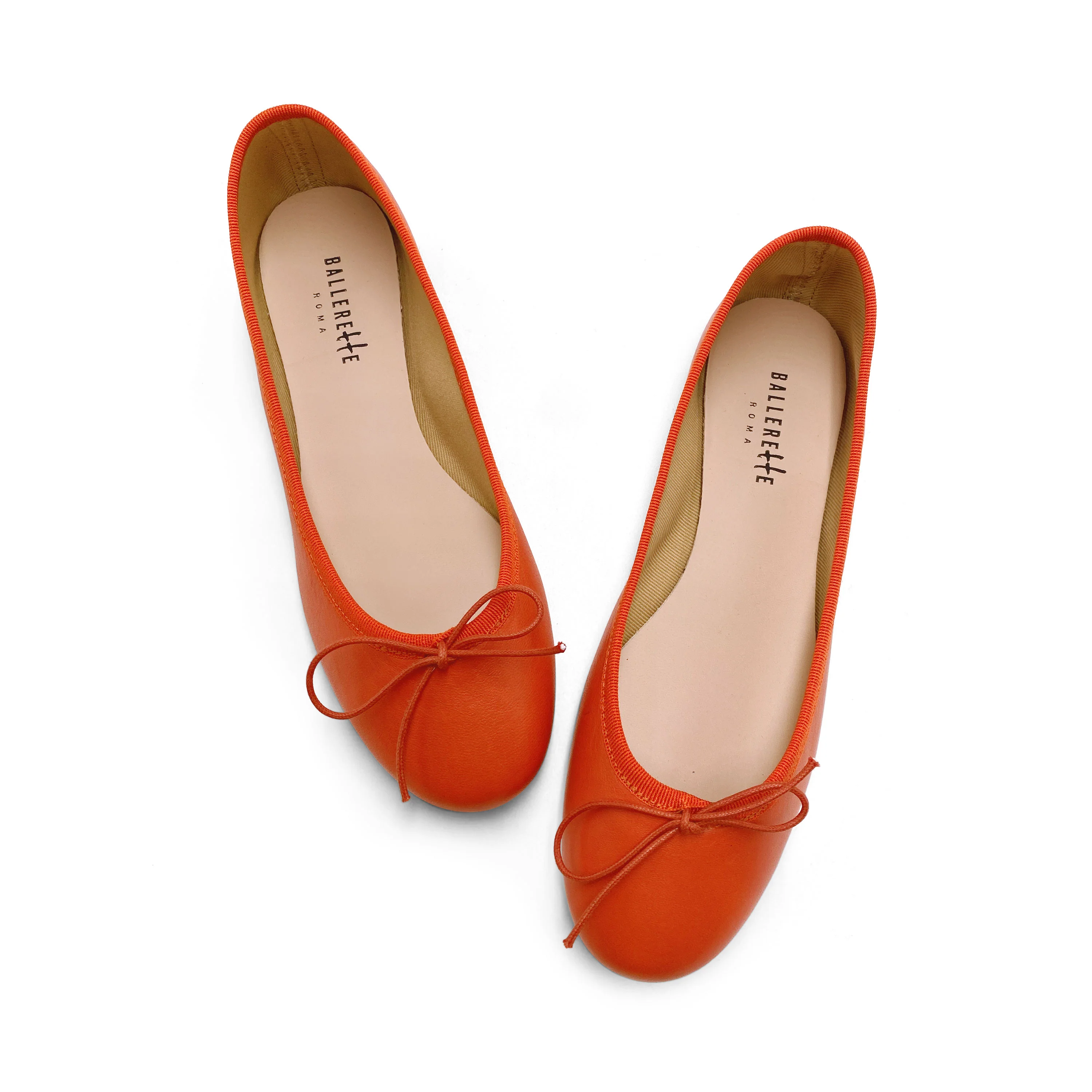 Ballerine arancioni zucca in pelle - Image 2