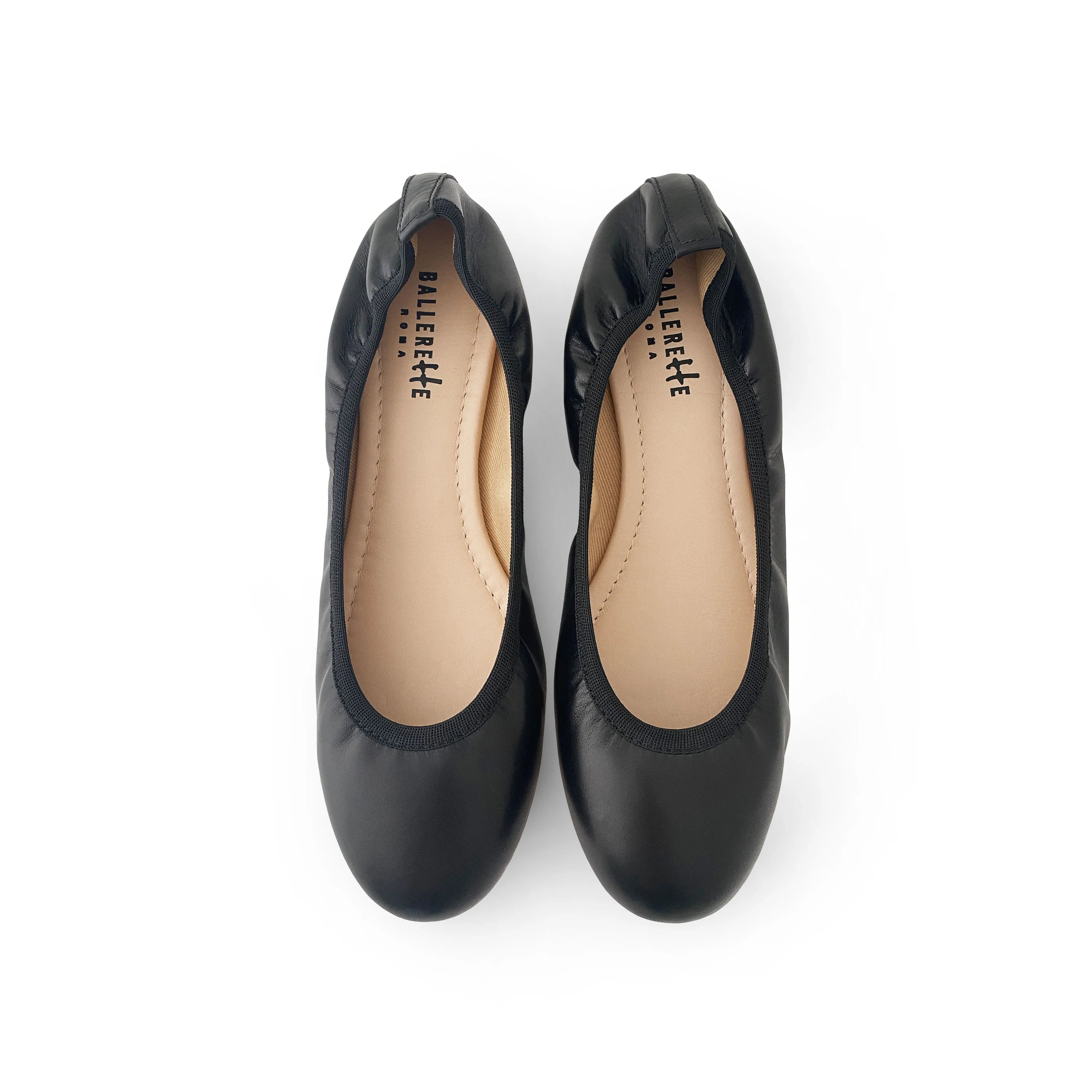 Ballerine con elastico in pelle nera