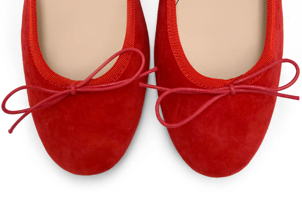 Ballerine con tacco rosse in camoscio - Image 6