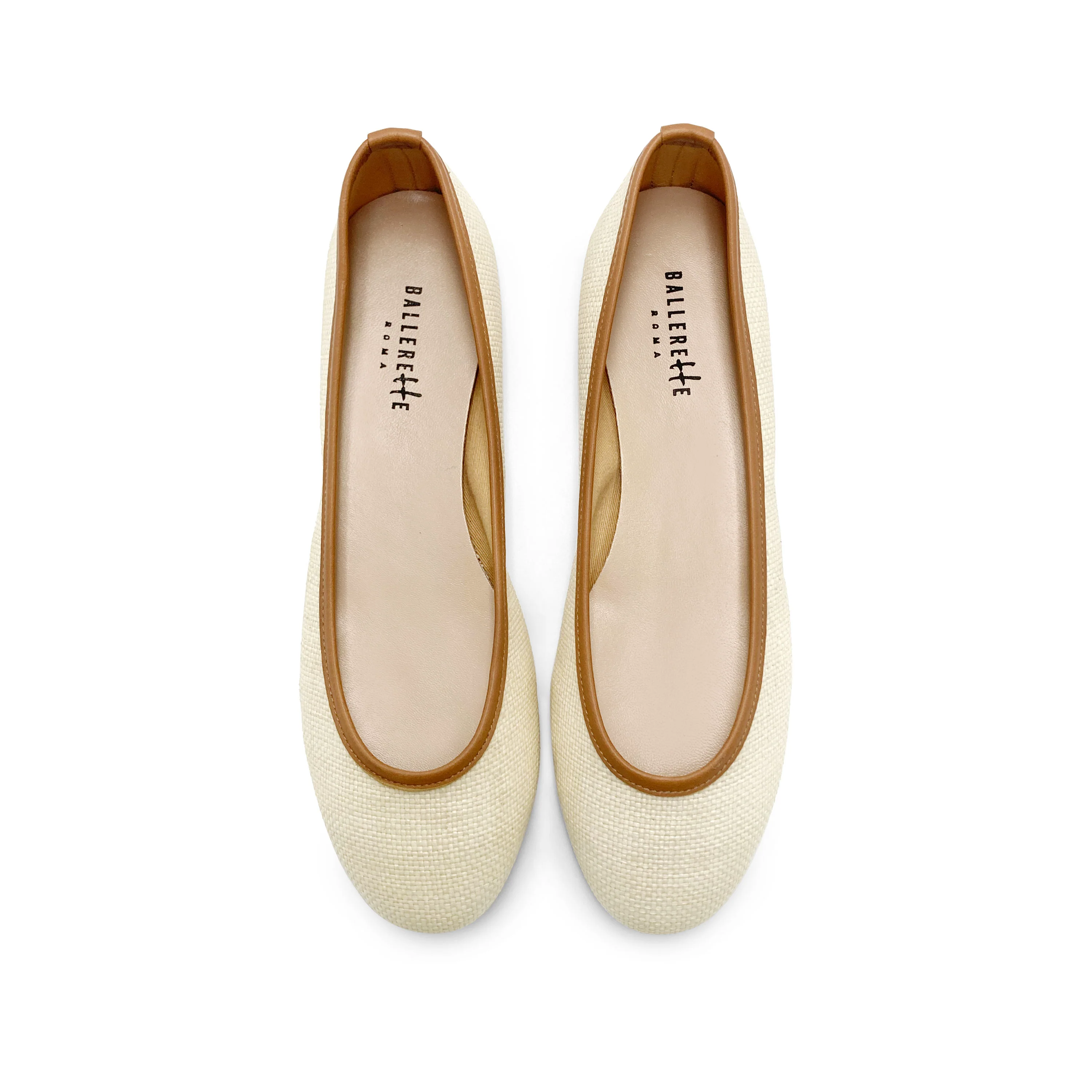 Ballerine estive beige in rafia