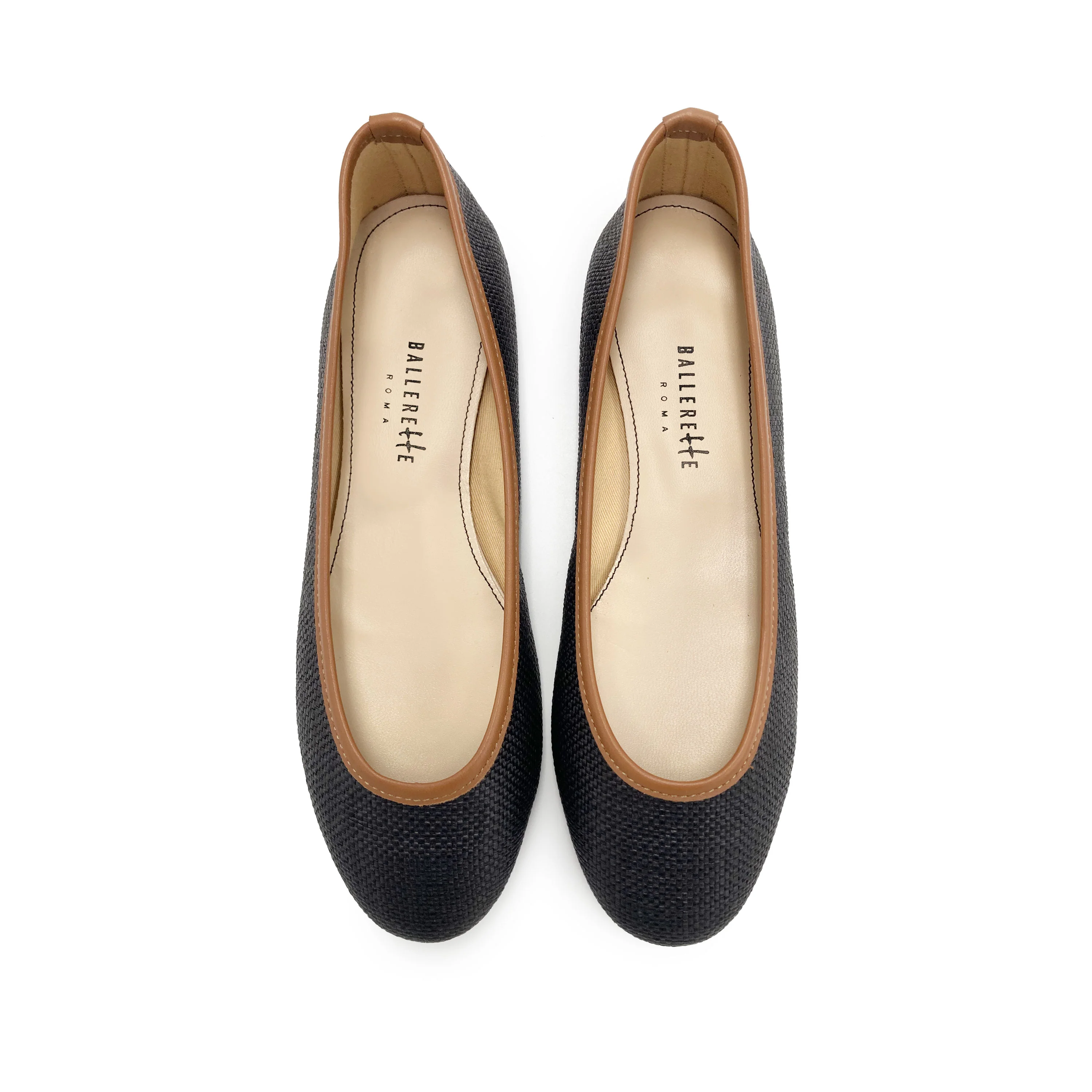 Ballerine estive nere in rafia