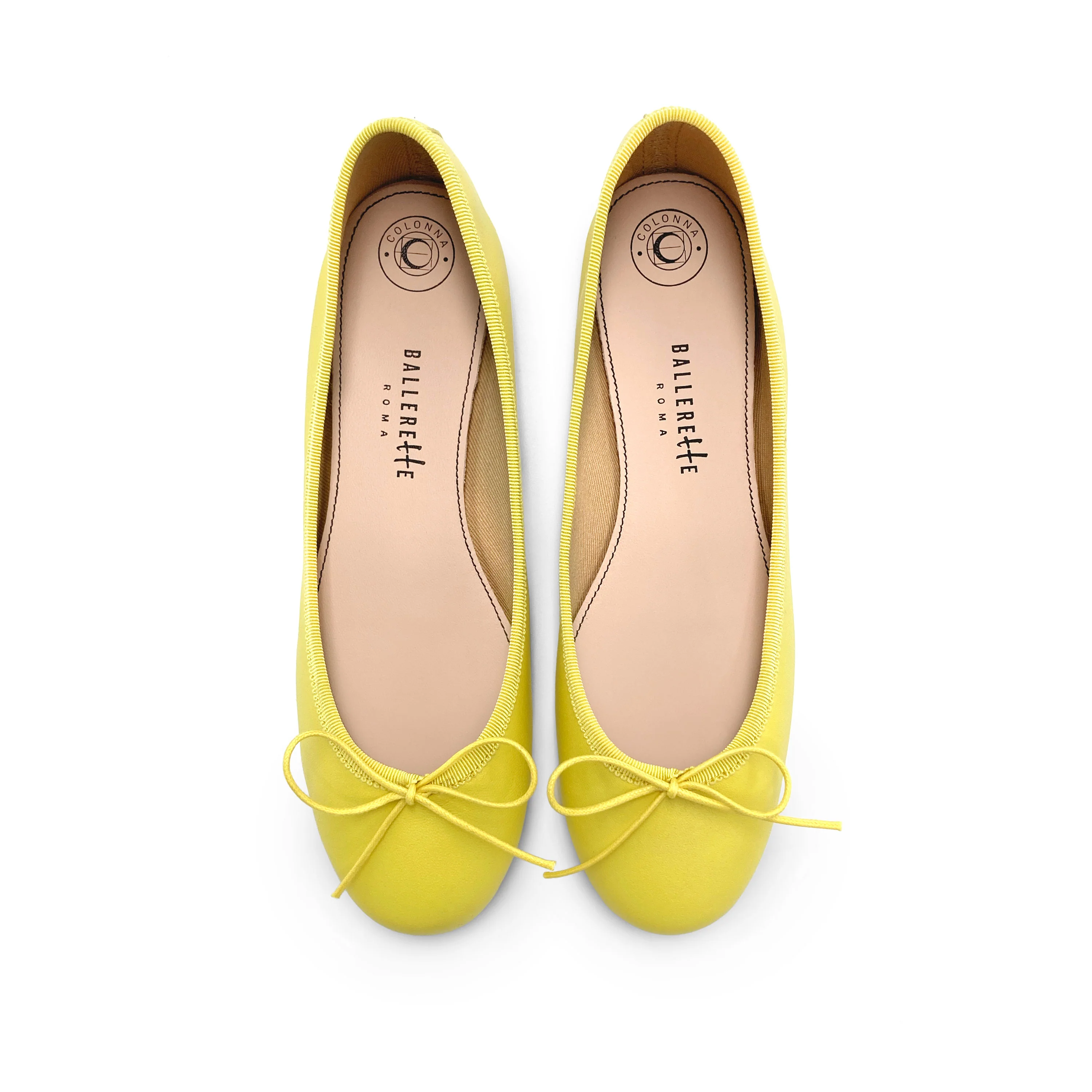 Ballerine gialle limone in pelle
