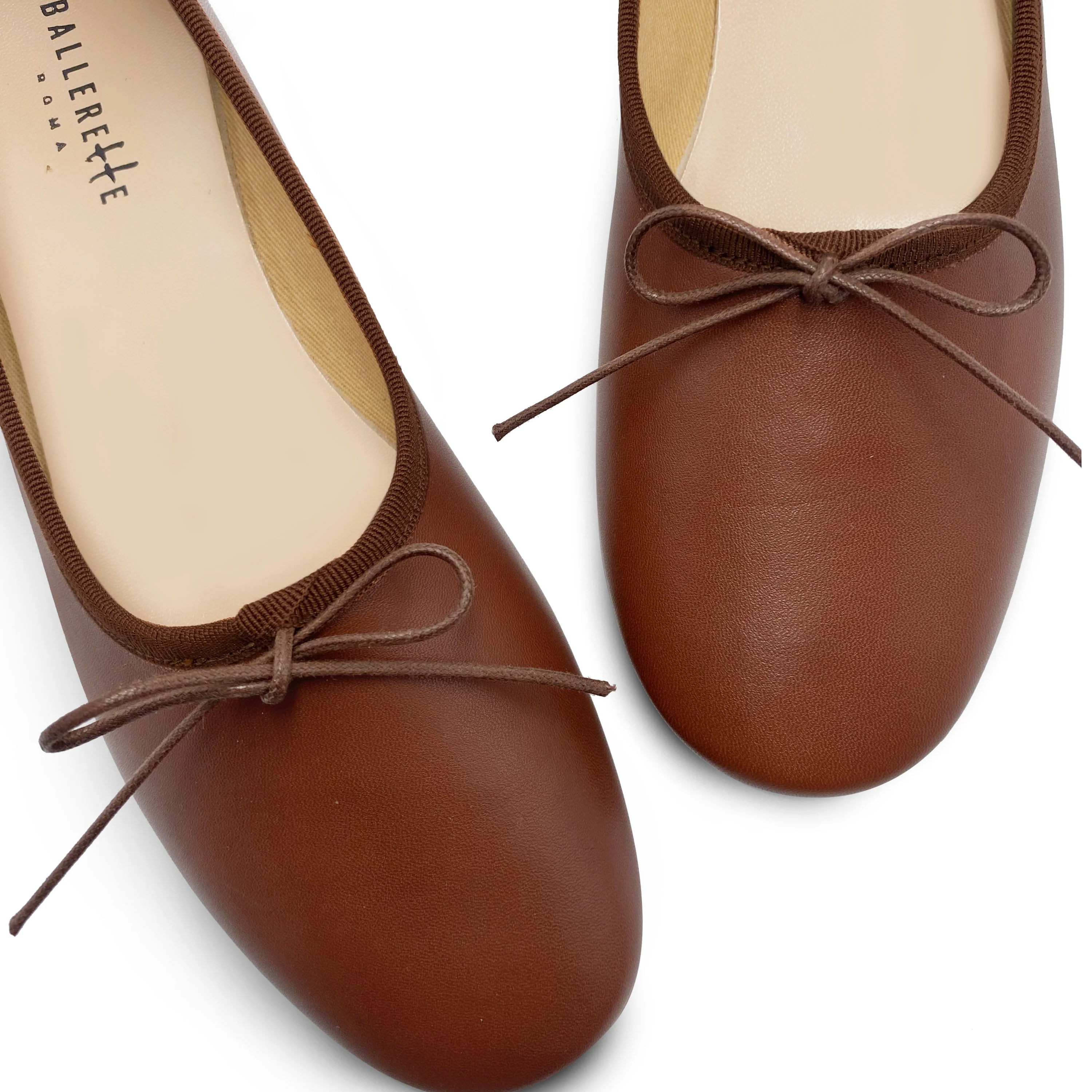 Ballerine "glove shoes" marroni accollate in pelle - Image 2