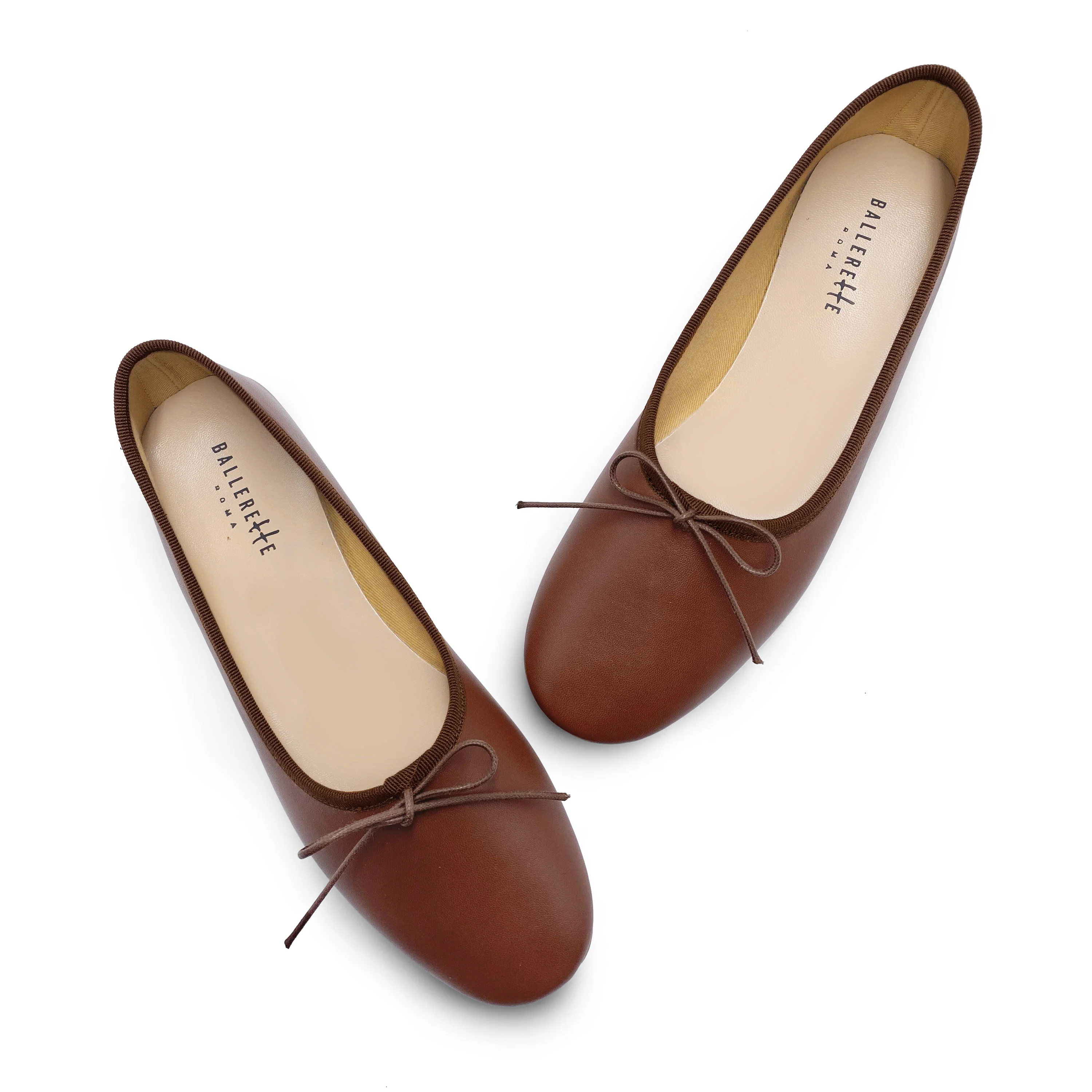 Ballerine "glove shoes" marroni accollate in pelle - Image 3