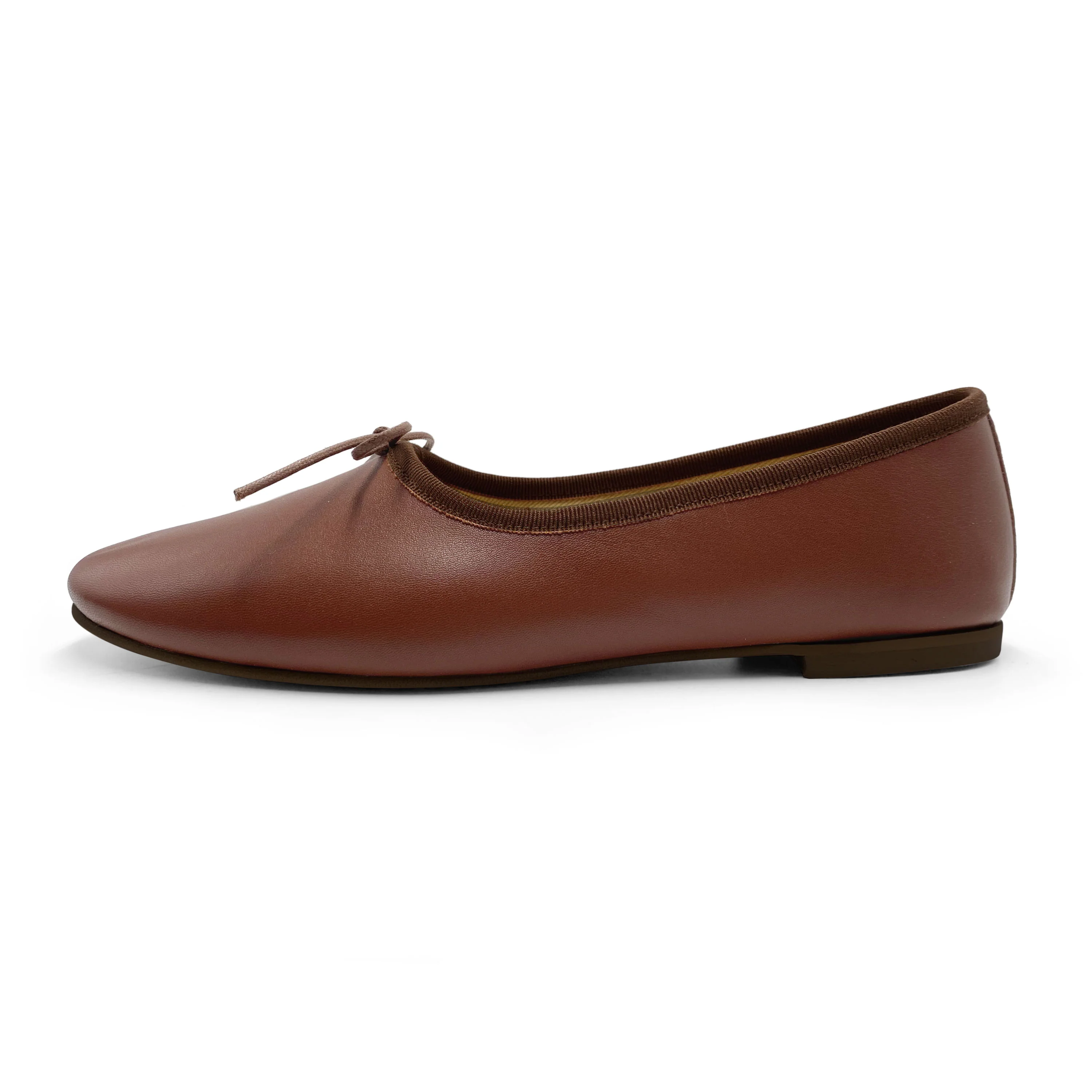 Ballerine "glove shoes" marroni accollate in pelle - Image 4