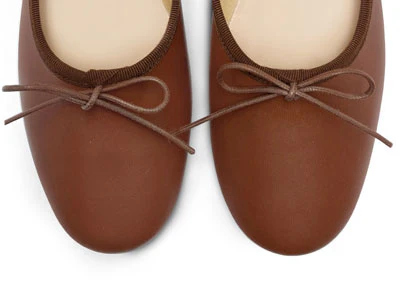 Ballerine "glove shoes" marroni accollate in pelle - Image 5