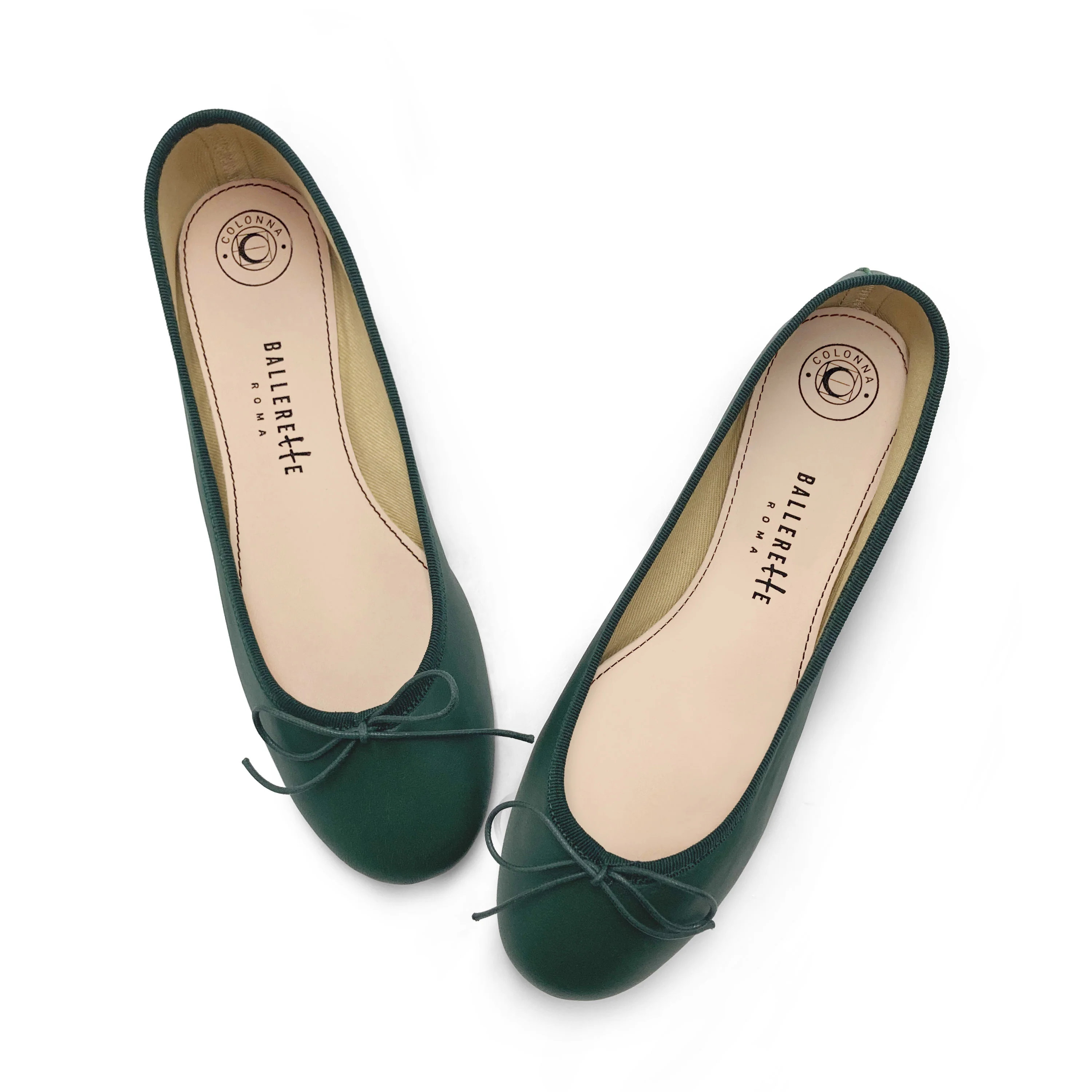 Ballerine in pelle verdi bottiglia - Image 2