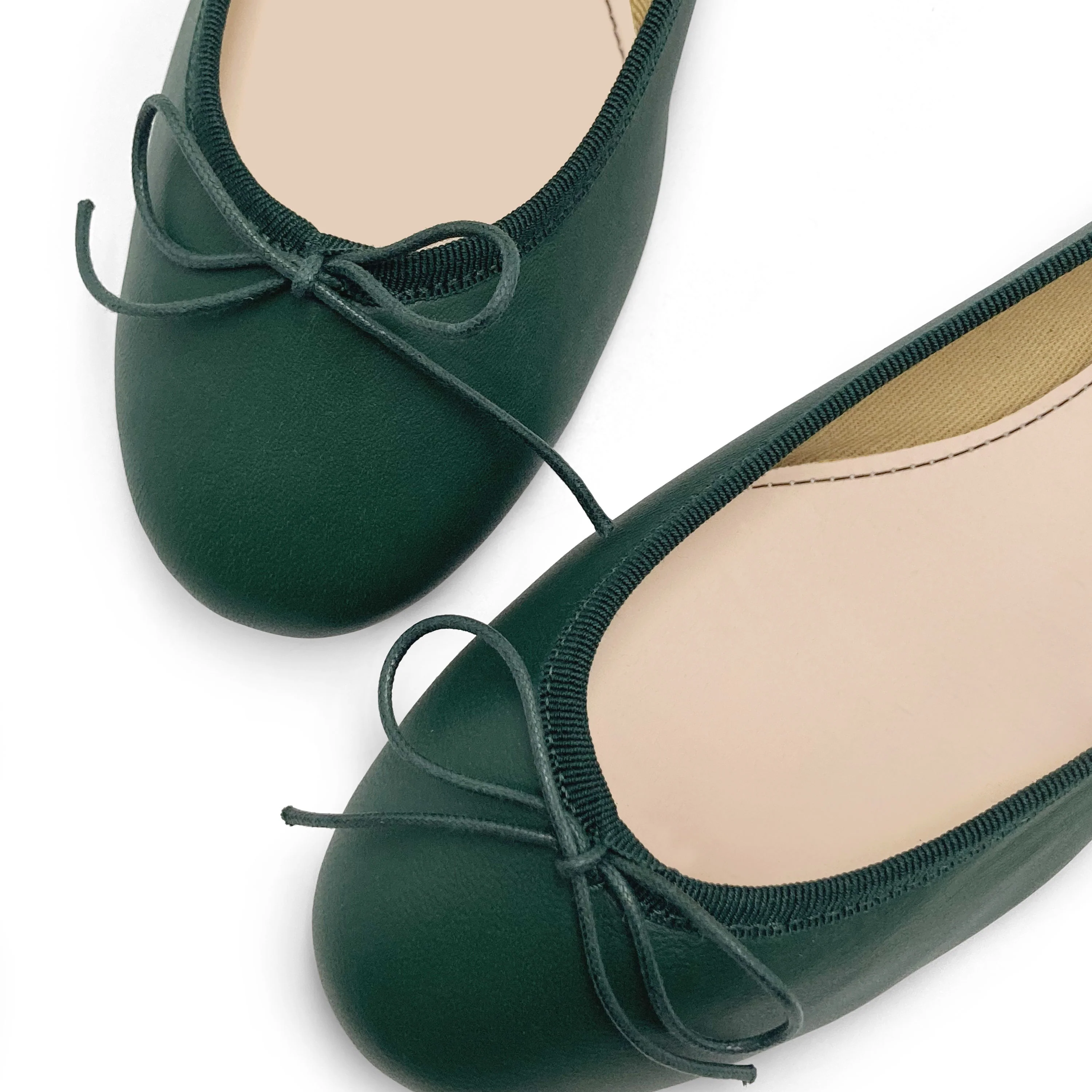 Ballerine in pelle verdi bottiglia - Image 3