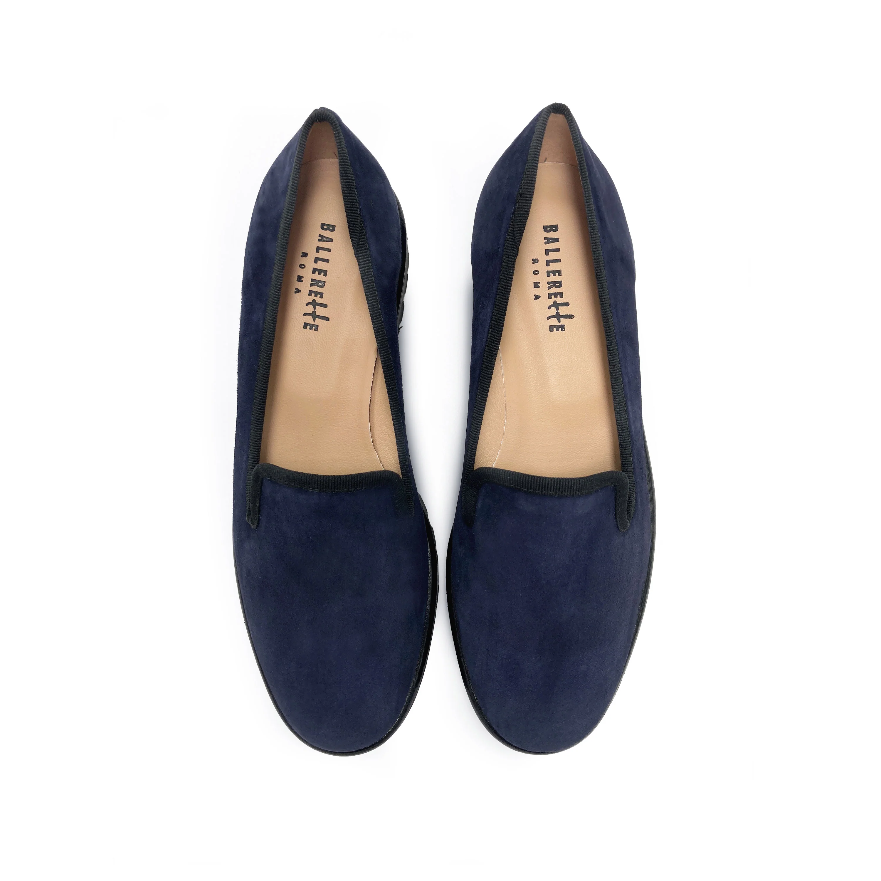 Mocassini da donna platform blu in camoscio - Image 2
