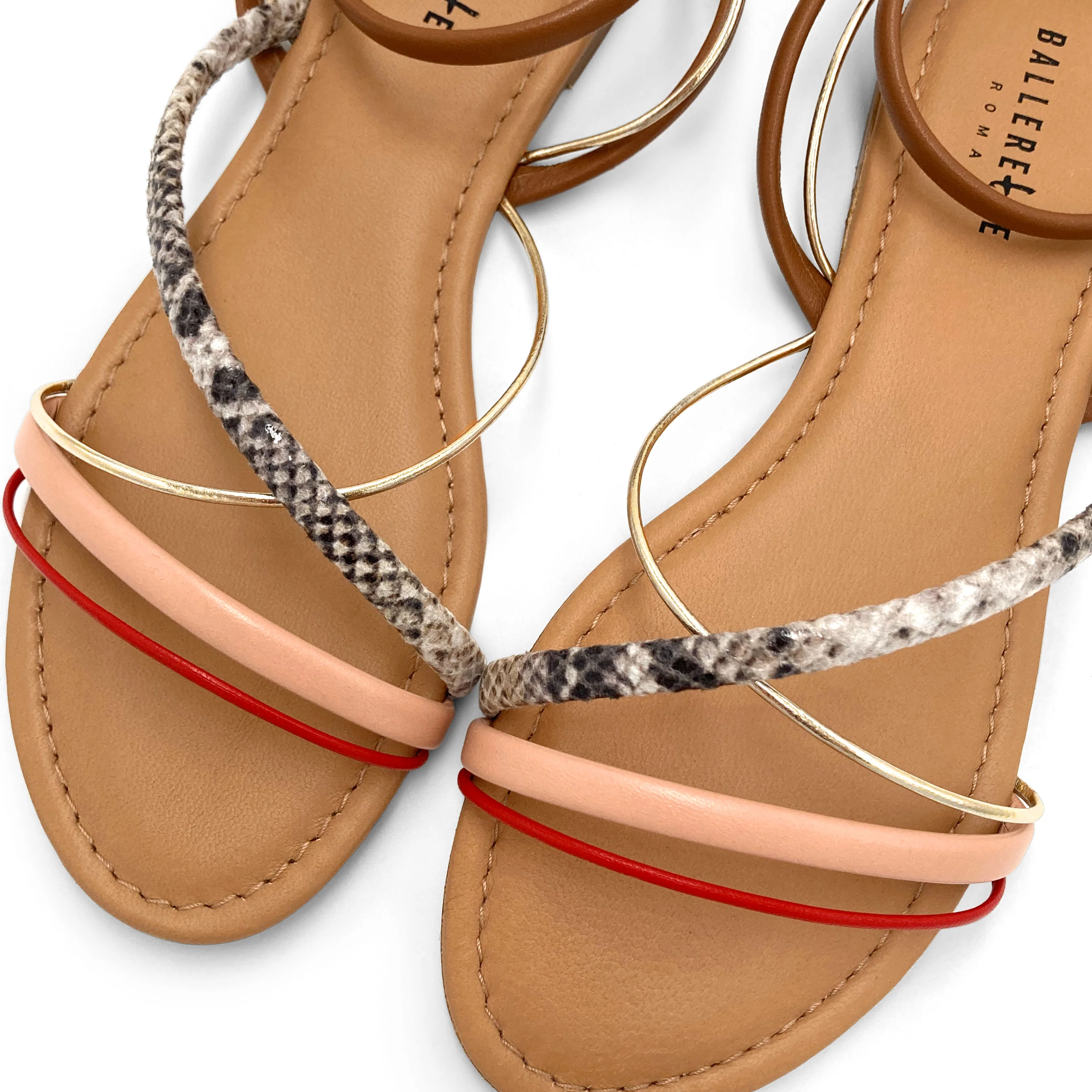 Sandali donna in pelle intrecciati multicolor - Image 3