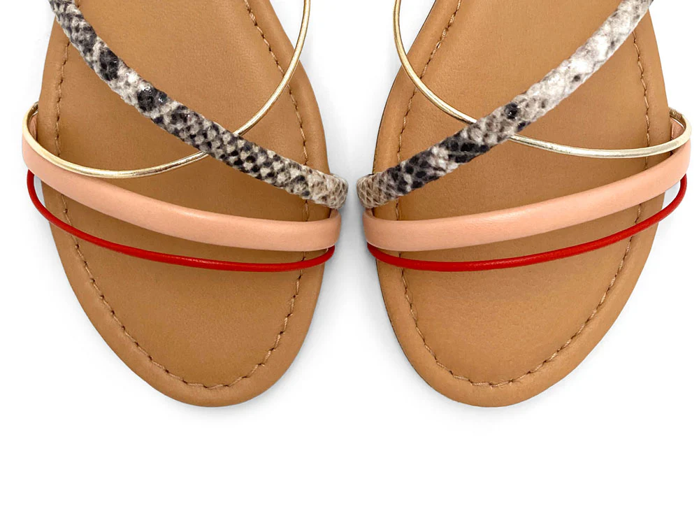 Sandali donna in pelle intrecciati multicolor - Image 5