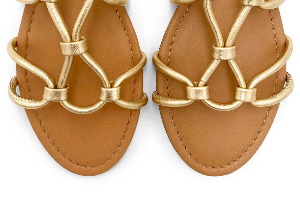 Sandali oro in pelle alla romana - Image 5