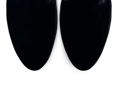 Slippers da donna nere in velluto - Image 5