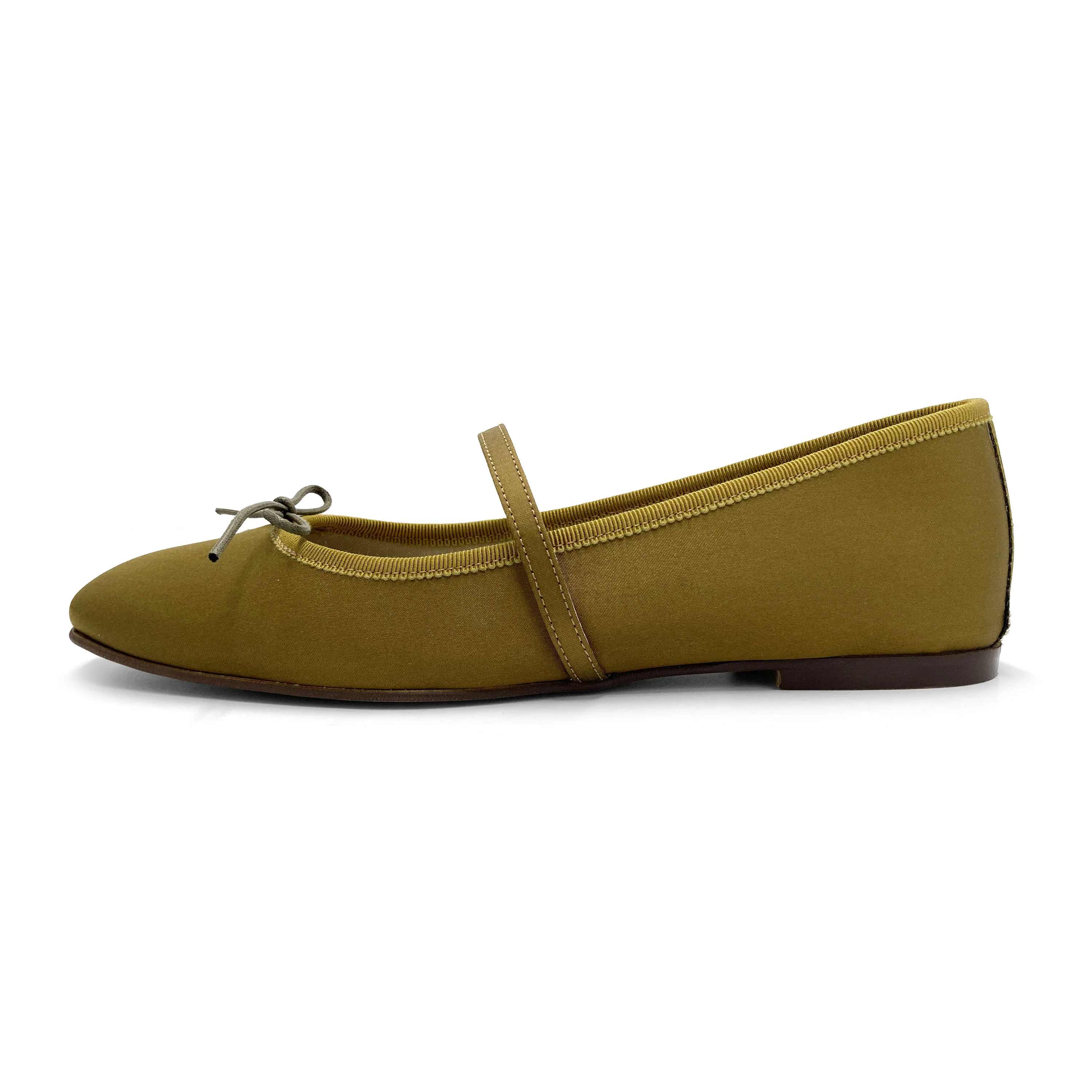 TT Go Green Collection - Ballerine Mary Jane marrone mostarda in raso eco - Image 4